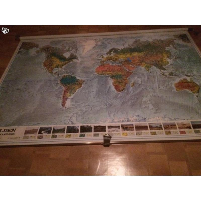 Världskarta skolkarta 2m x 2,6m